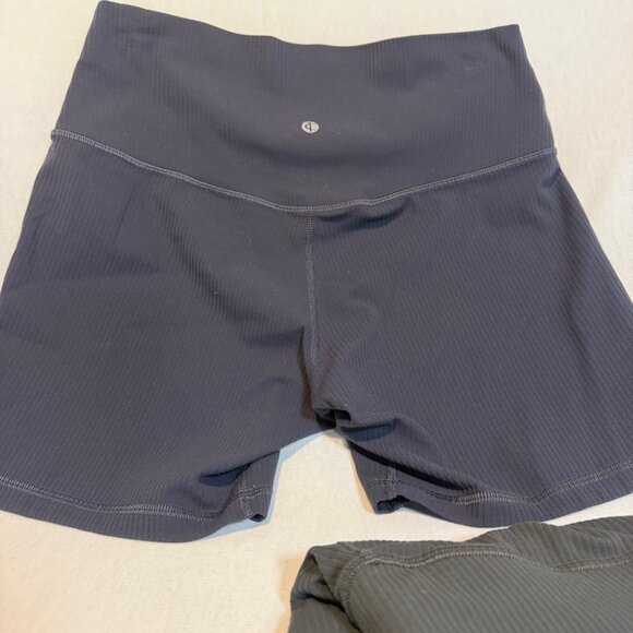 Ribbed Biker Shorts Size 6 4” Inseam High Rise Athleisure 2 pair - Picture 5 of 6